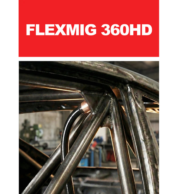 FLEXMIG 360HD heavy-duty flexible neck by ROBTOOLS for structural welding on roll bars and chassis reinforcements.